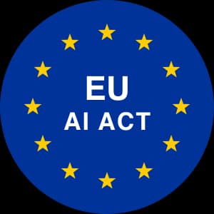 Badge des Programms zur EU-KI-Verordnung